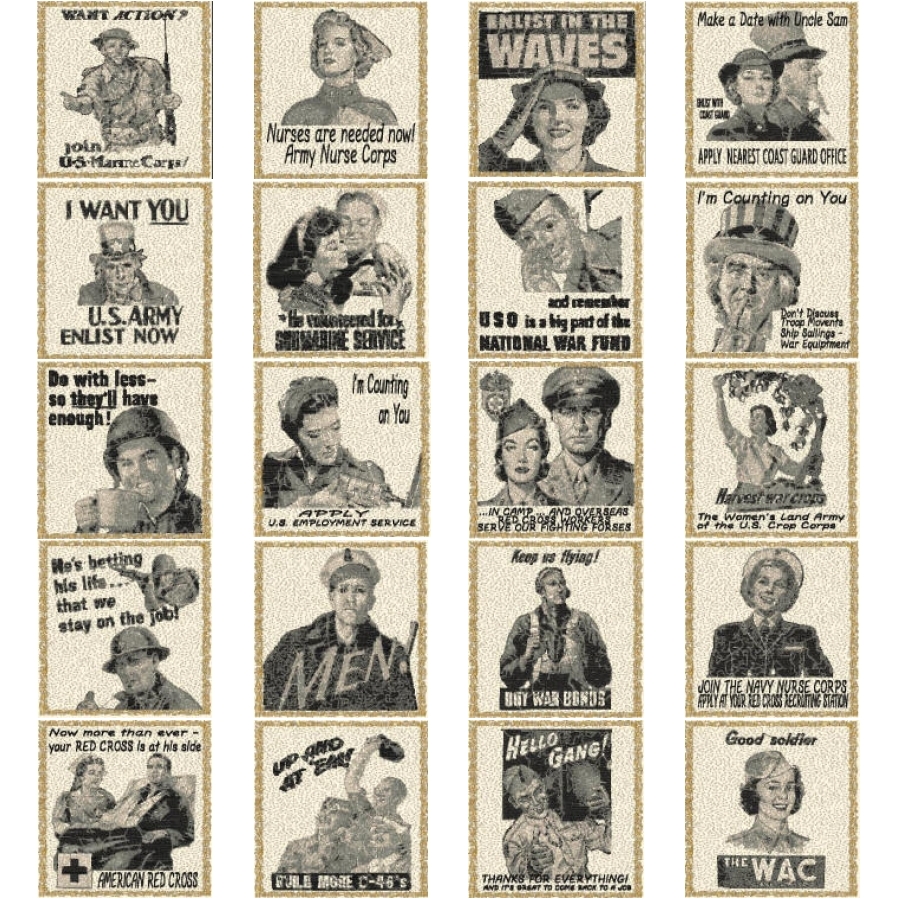 Victorian Quilt Series World War 2 Posters 4x4