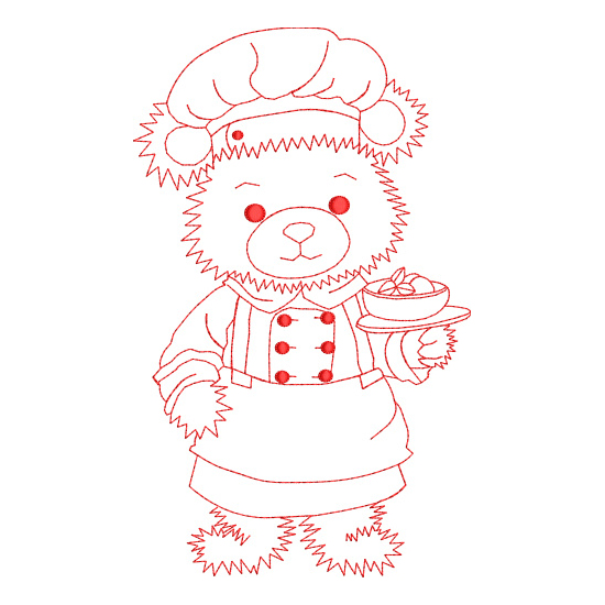 All Teddy Bear Family and Friends Redwork Value Set-12