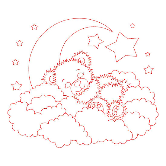 All Teddy Bear Family and Friends Redwork Value Set-18