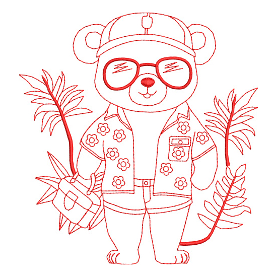 All Teddy Bear Family and Friends Redwork Value Set-26