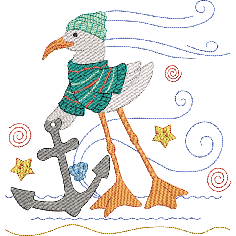 Sailor Seagulls Set 1-8x8-3