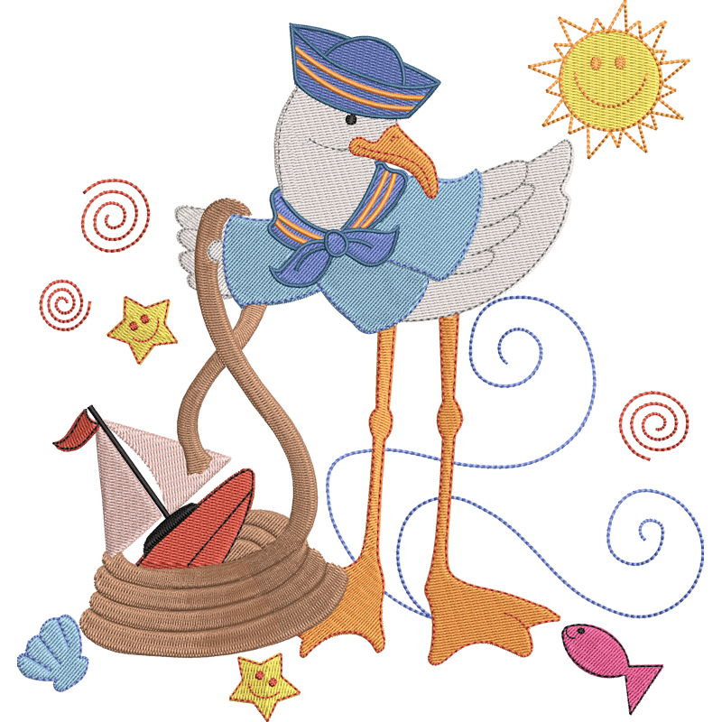 Sailor Seagulls Set 1-8x8-4