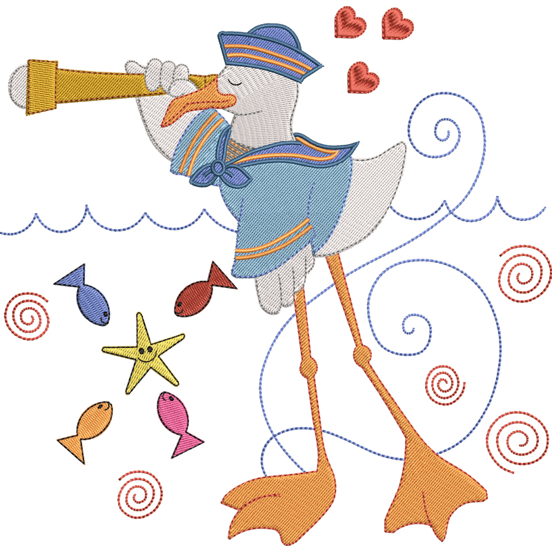Sailor Seagulls Set 1-8x8-5
