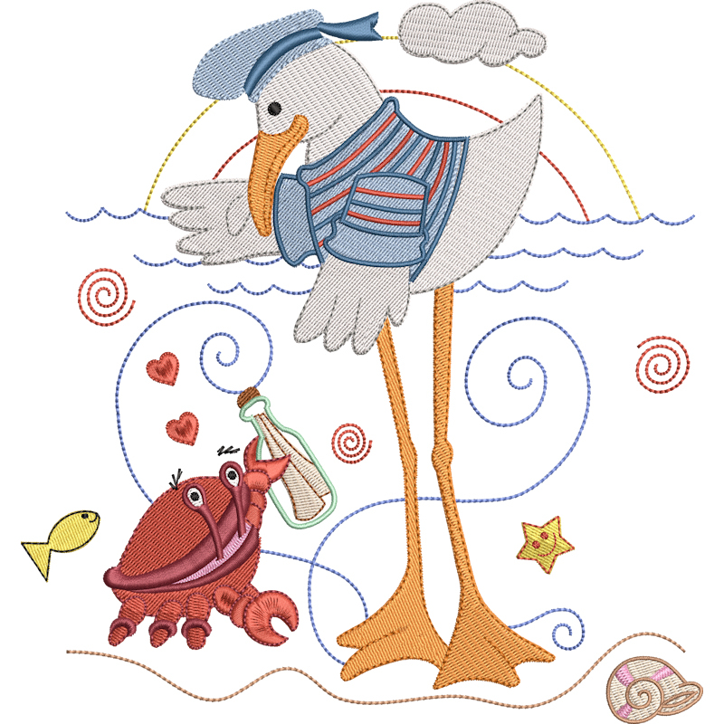 Sailor Seagulls Set 1-8x8-8