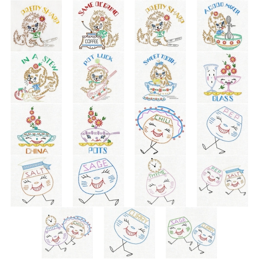 Vintage Kitchen Pups Colorwork 