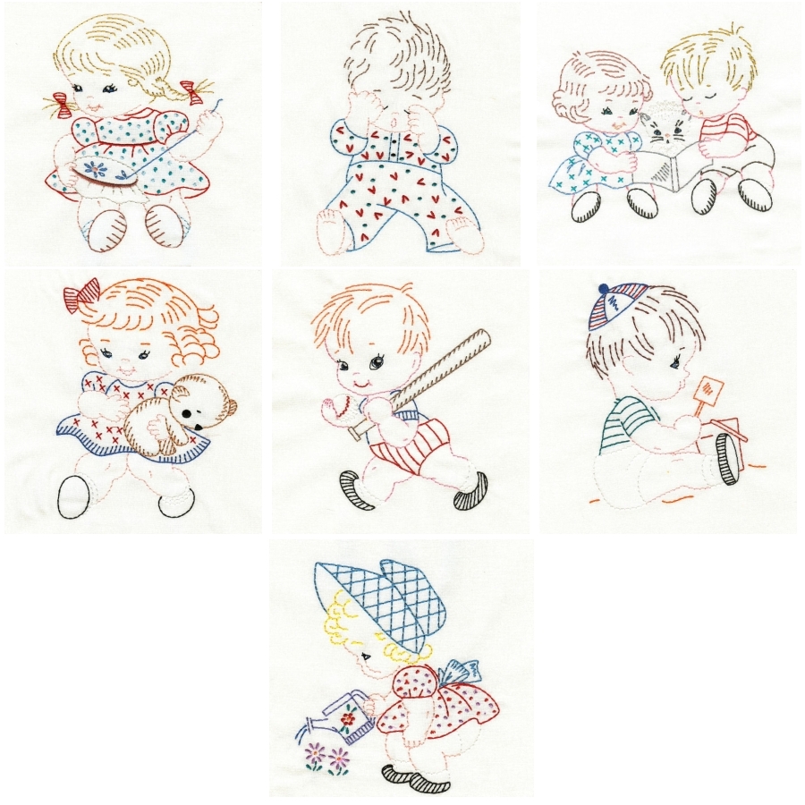 Vintage Busy, Busy Tots Colorwork 