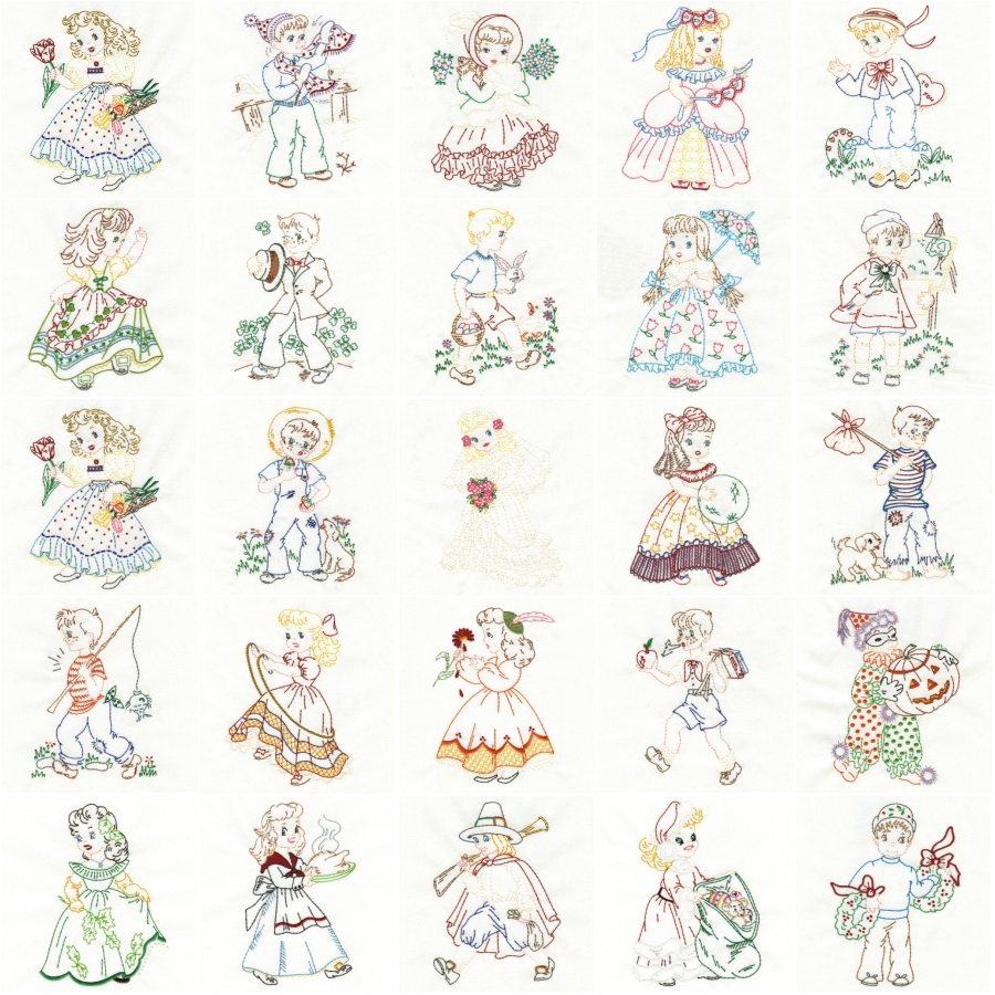 Vintage Children of the Month Colorwork  