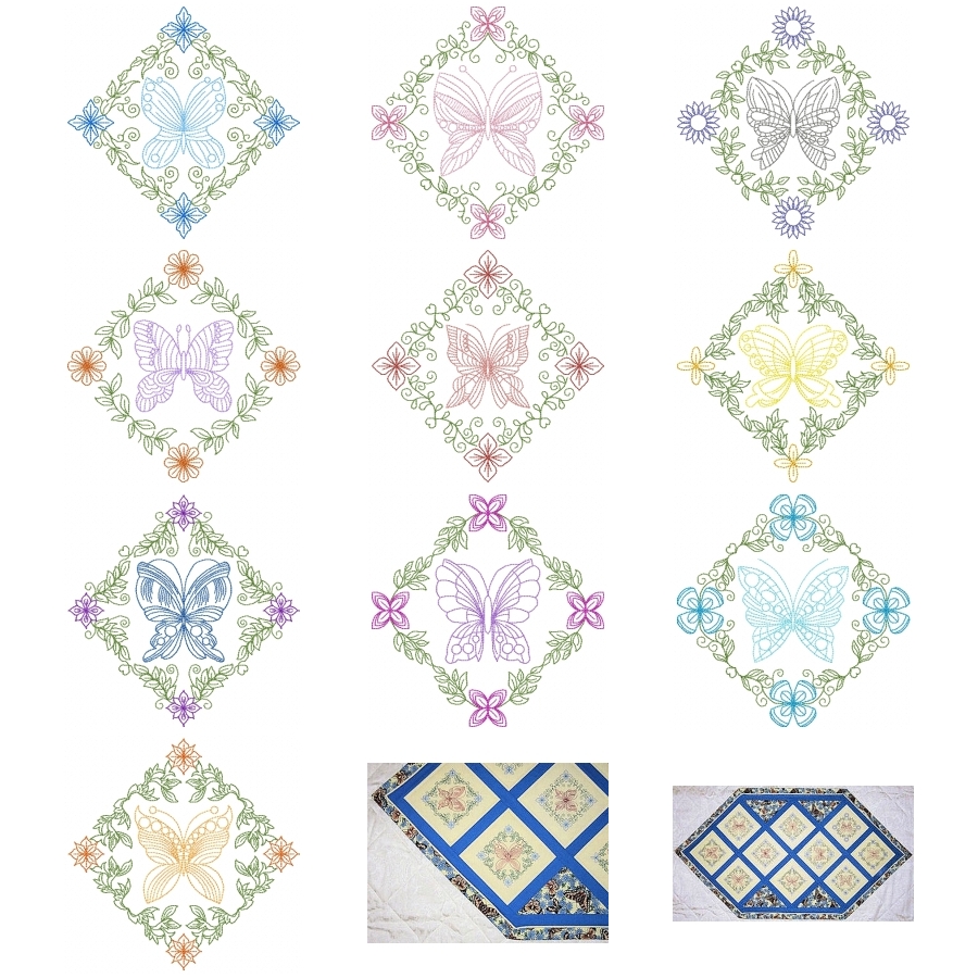 Colorwork Butterfly Floral Centers