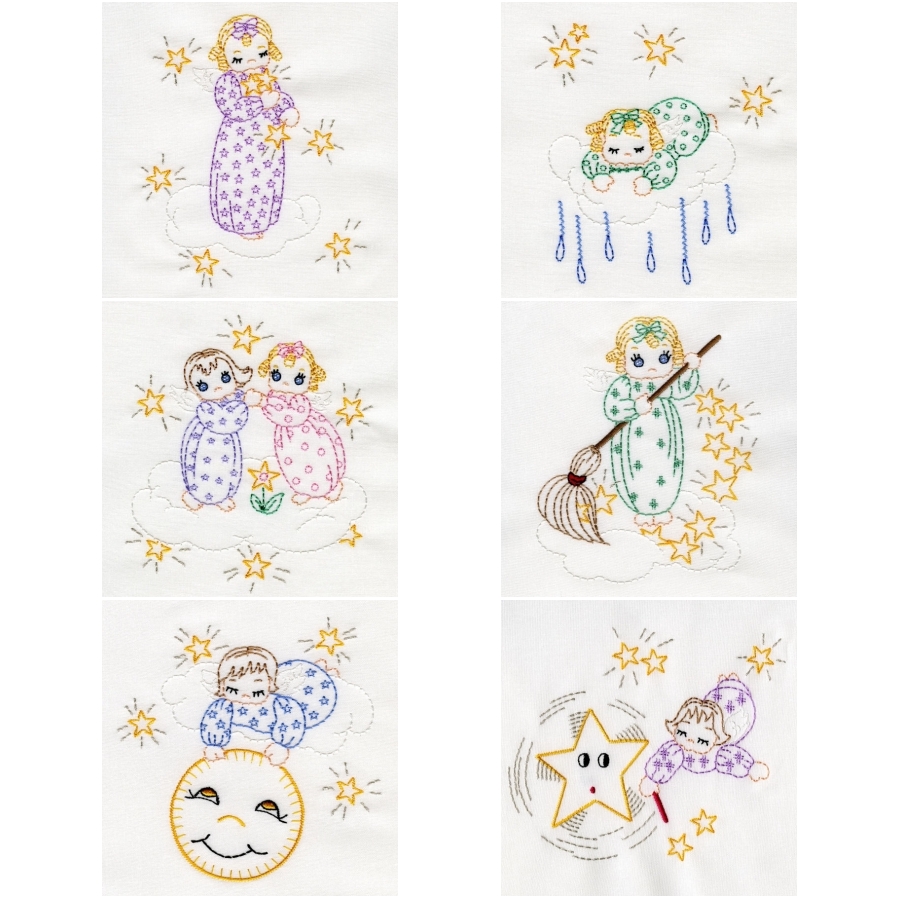Vintage Starry Night Angels Colorwork 
