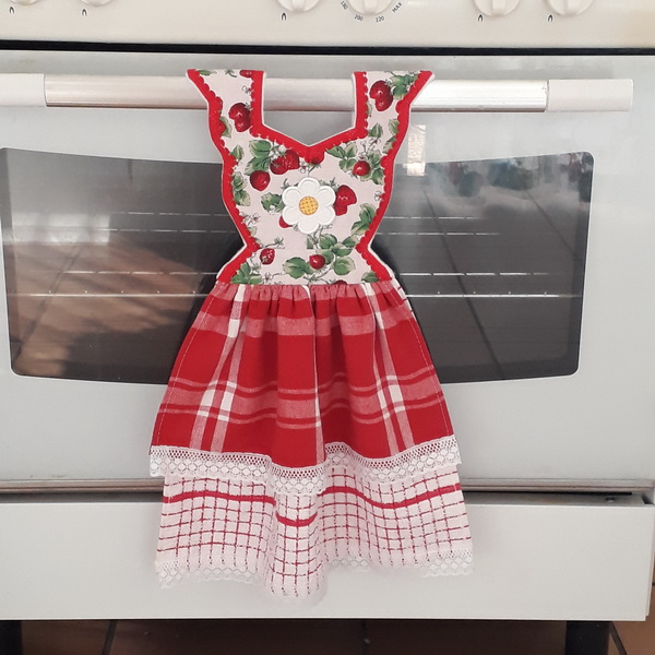 Vintage Apron Towel Topper-6