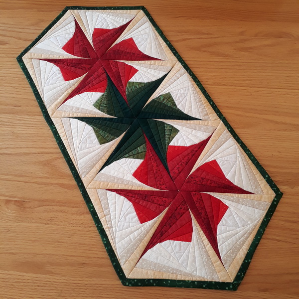Christmas Star Quilted Table Runner-3