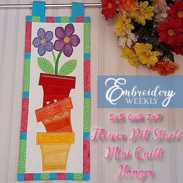 Flower Pot Stack Mini Quilt-3