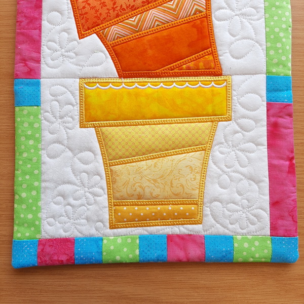 Flower Pot Stack Mini Quilt-5