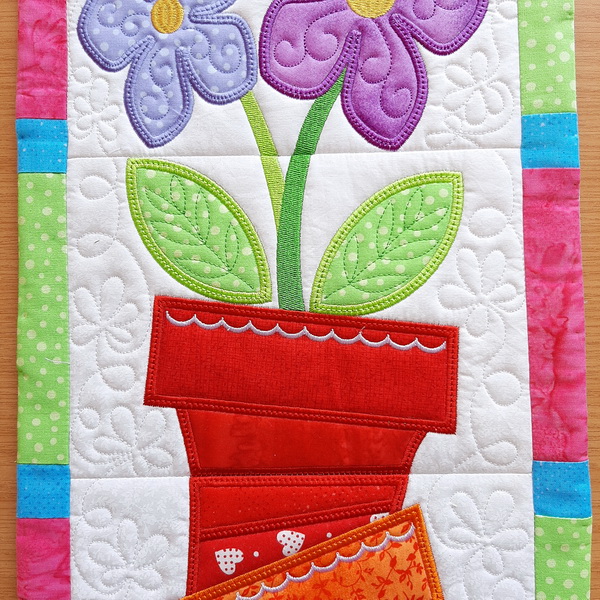 Flower Pot Stack Mini Quilt-7