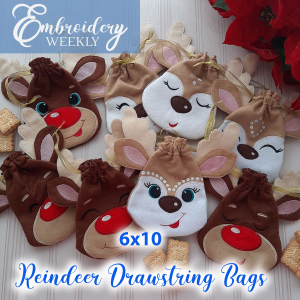 Reindeer Drawstring Bags-3