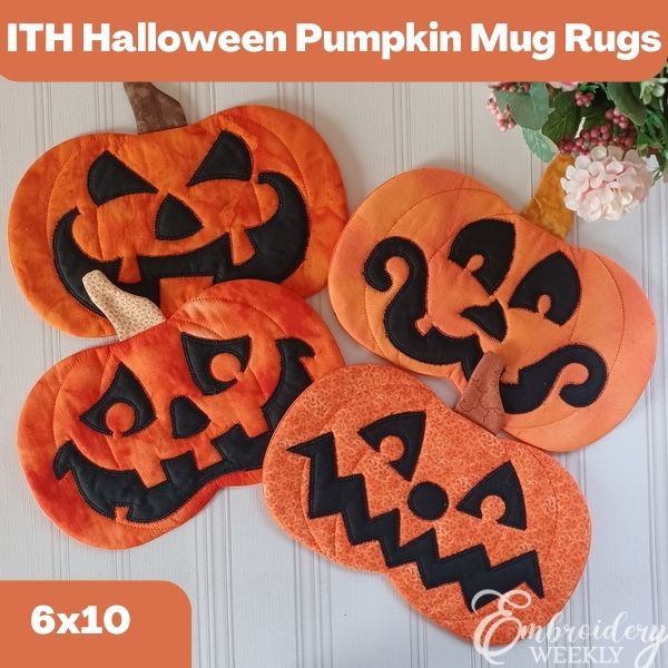 ITH Halloween Pumpkin Mug Rugs-3
