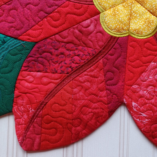 Quilted Poinsettia Table Topper-6