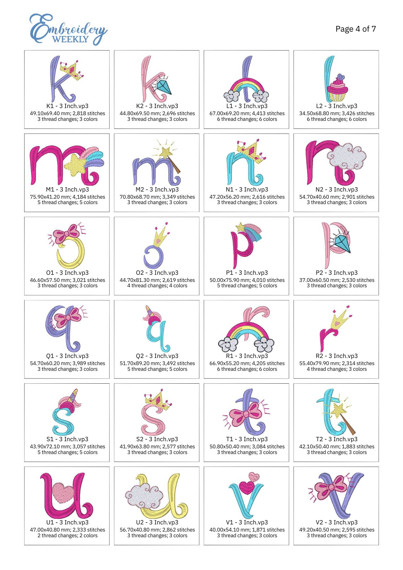 Unicorn Embroidery Design Font