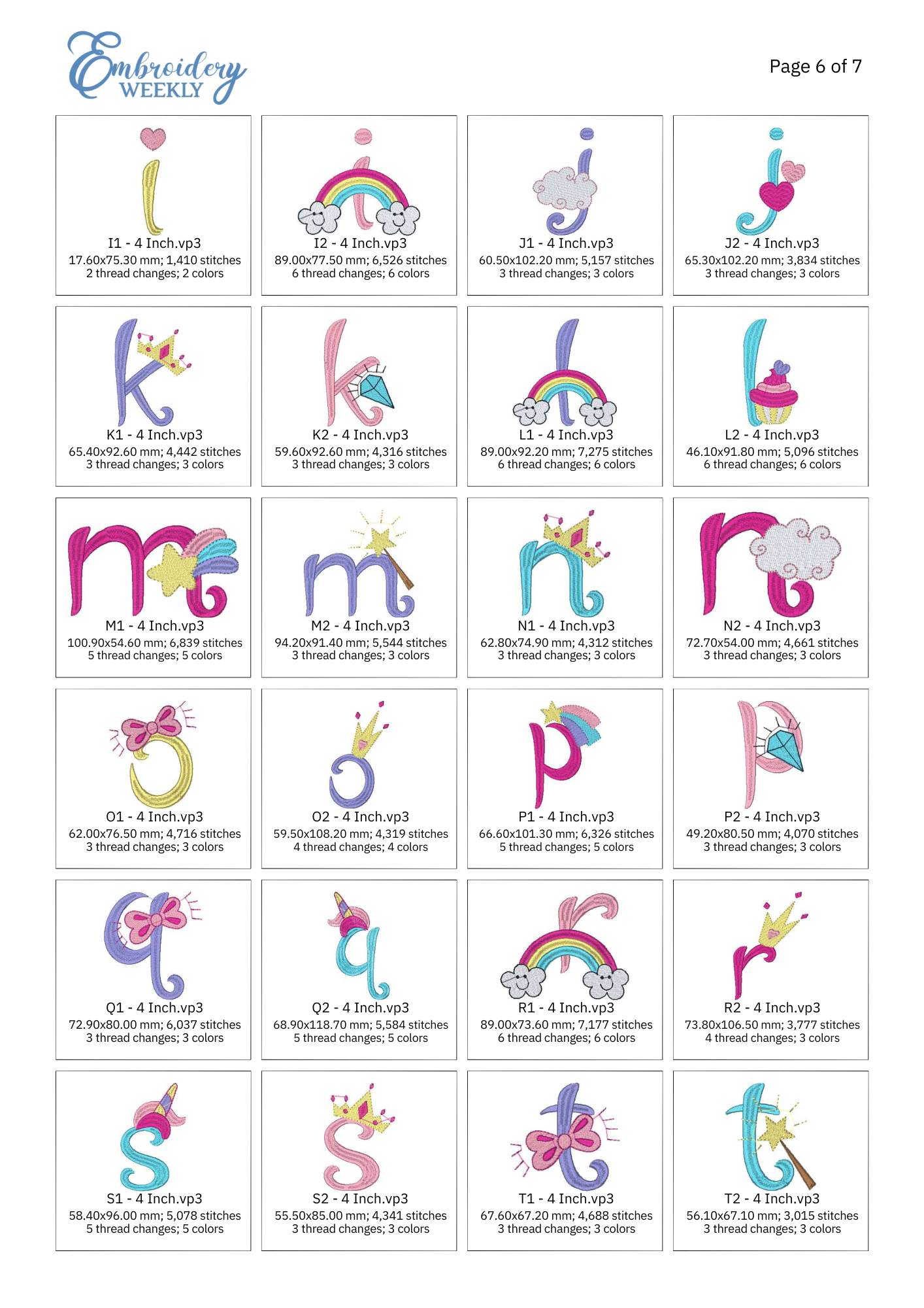 Unicorn Embroidery Design Font