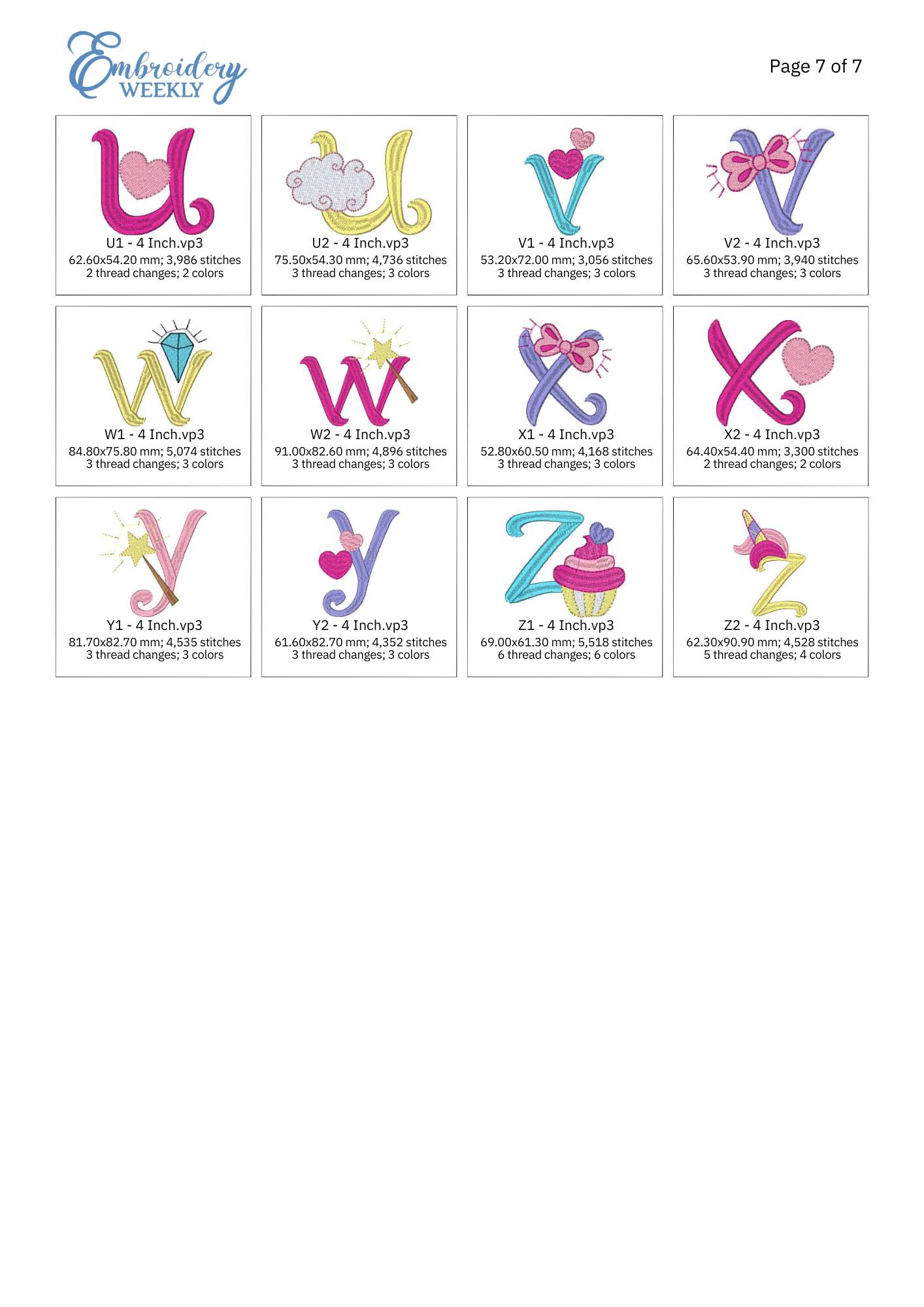 Unicorn Embroidery Design Font