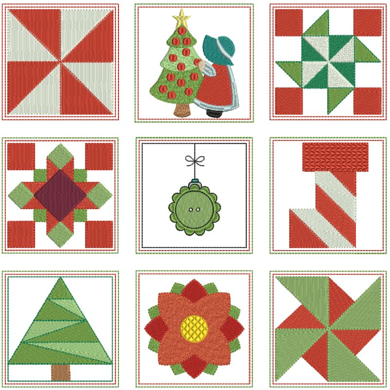 Mini Christmas Quilt Blocks-3