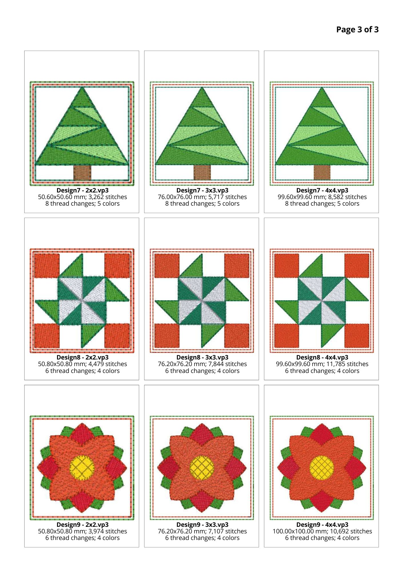 Mini Christmas Quilt Blocks-9