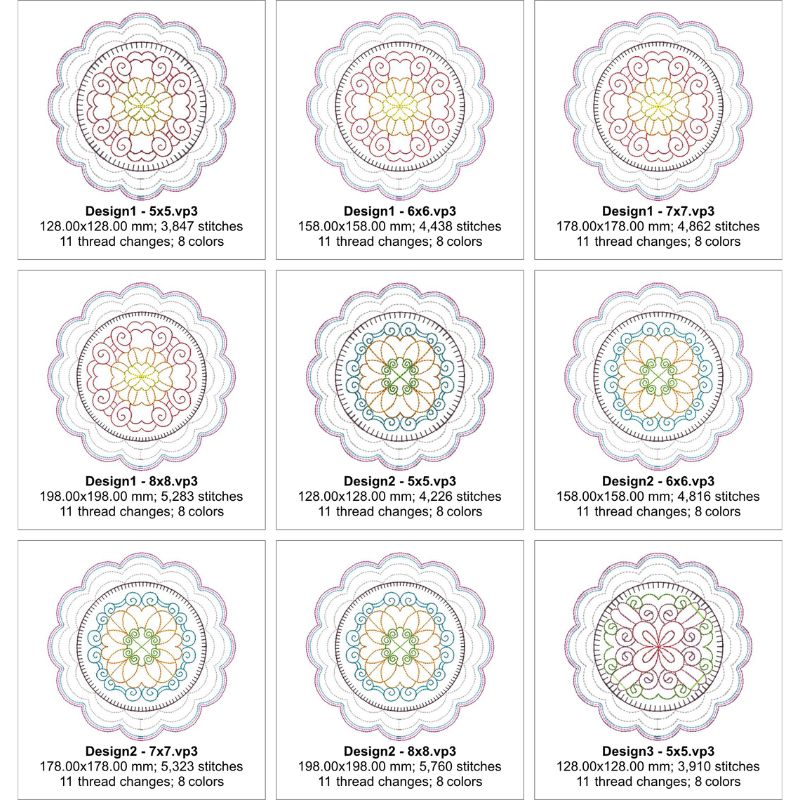 ITH Botanical Swirls Coasters and Toppers-15