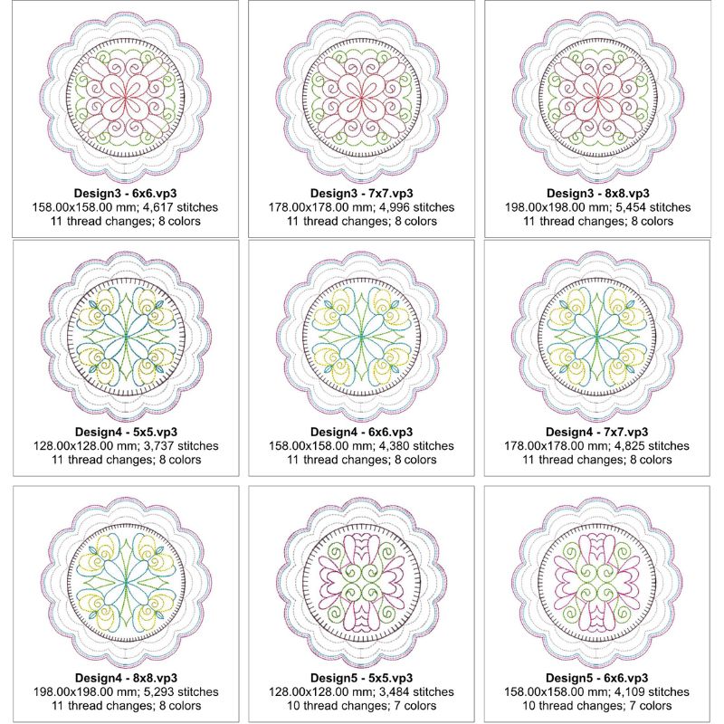 ITH Botanical Swirls Coasters and Toppers-16