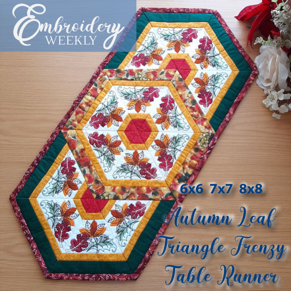 Autumn Leaf Triangle Frenzy Table Runner 