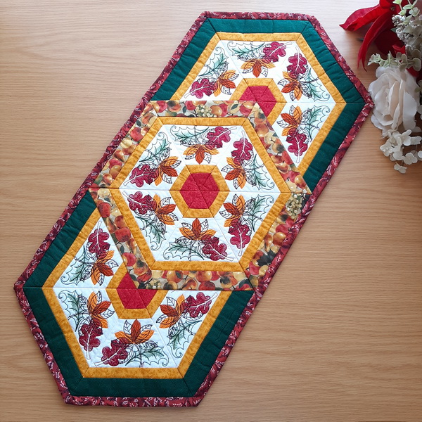 Autumn Leaf Triangle Frenzy Table Runner 