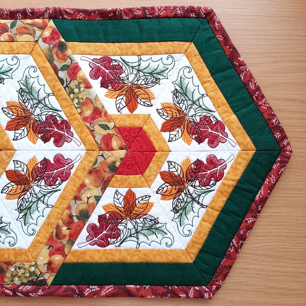 Autumn Leaf Triangle Frenzy Table Runner 