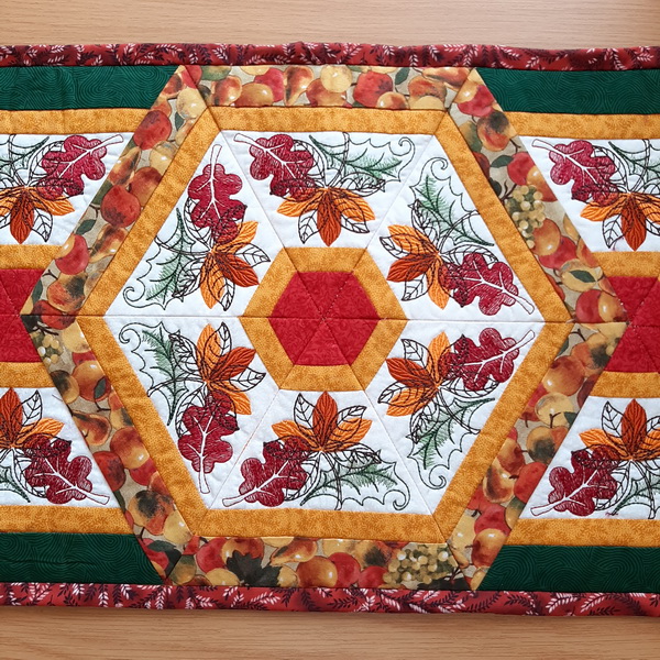 Autumn Leaf Triangle Frenzy Table Runner 