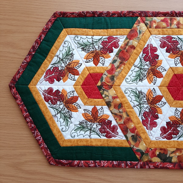 Autumn Leaf Triangle Frenzy Table Runner 