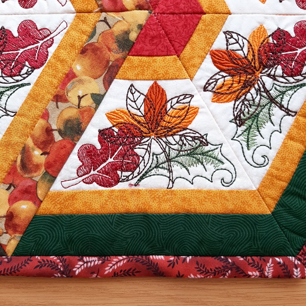 Autumn Leaf Triangle Frenzy Table Runner 
