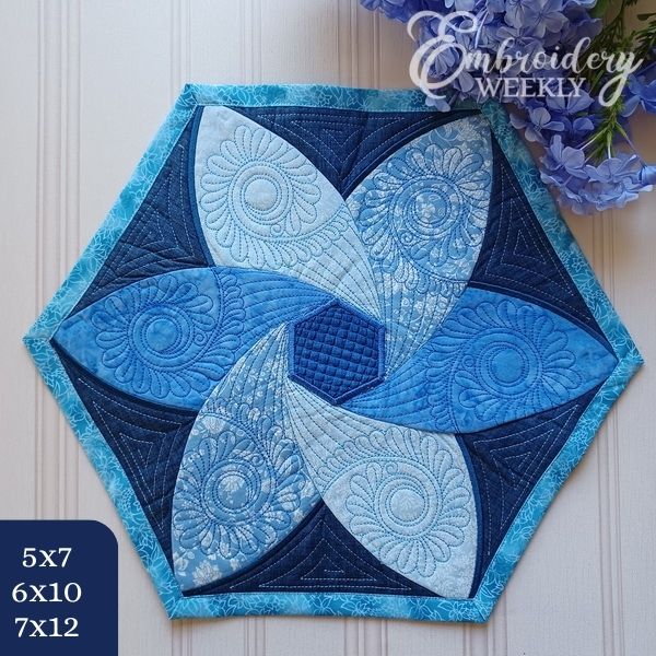 Shades of Blue Quilted Table Topper	