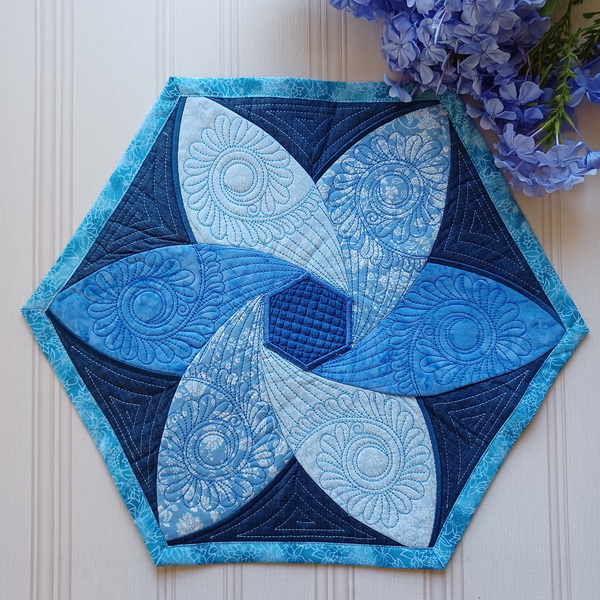 Shades of Blue Quilted Table Topper	