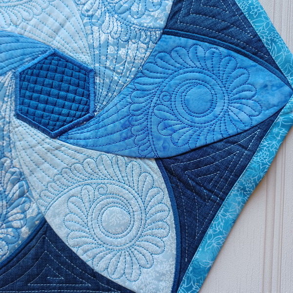 Shades of Blue Quilted Table Topper	