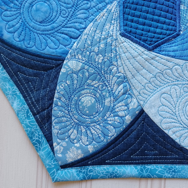 Shades of Blue Quilted Table Topper	