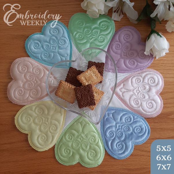 Applique Heart Table Topper