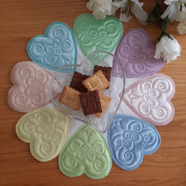 Applique Heart Table Topper