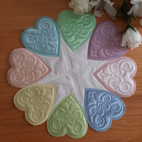 Applique Heart Table Topper