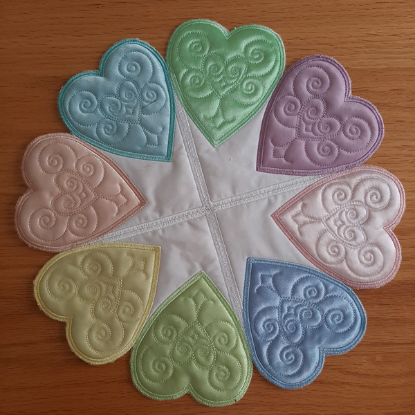 Applique Heart Table Topper