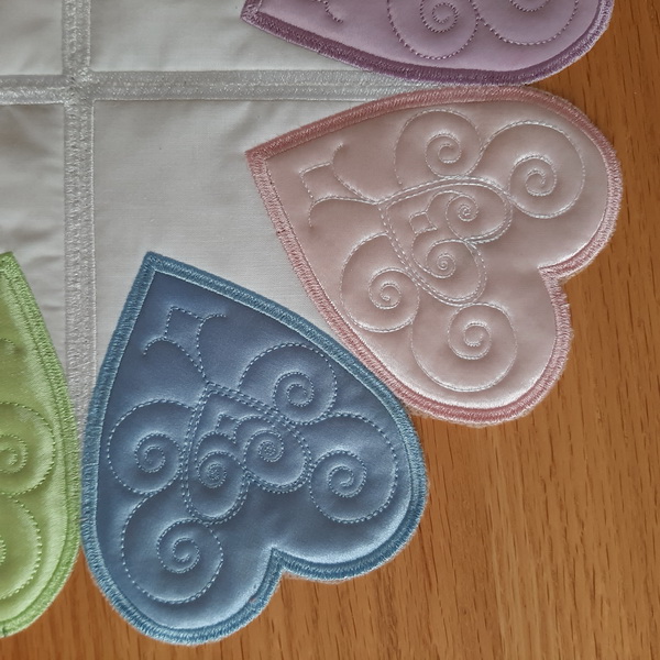 Applique Heart Table Topper