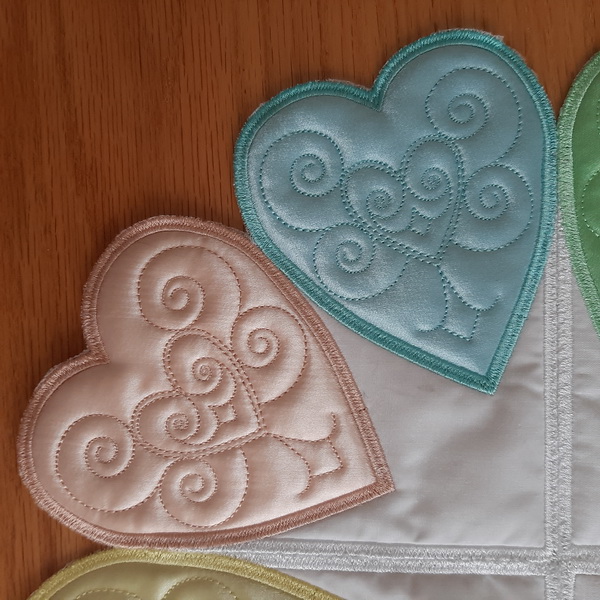 Applique Heart Table Topper