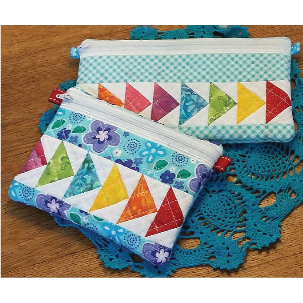 ITH Quilted Flying Geese Zipper Purses -3