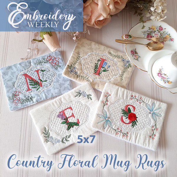 Country Floral Mug Rugs-3