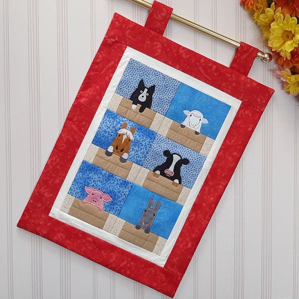 Peeky Farm Animals Mini Quilt