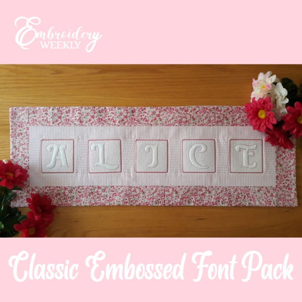 Classic Embossed Font Pack OregonPatchWorks