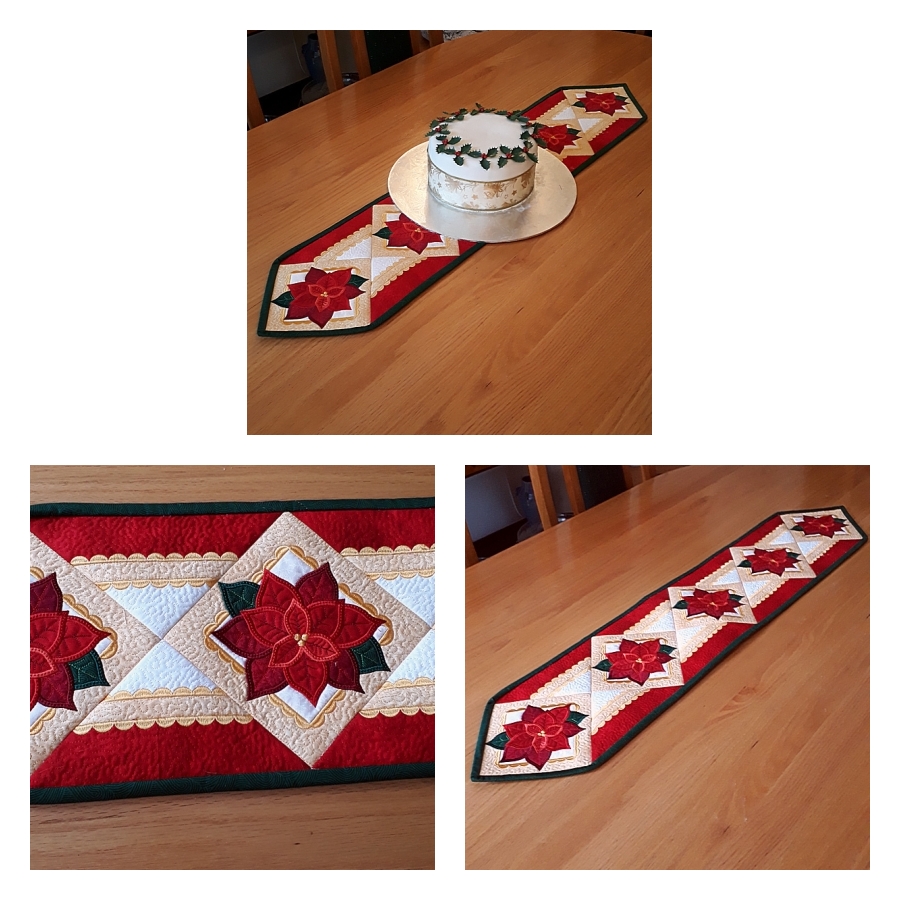 Quilted Poinsettia Table Runner
 