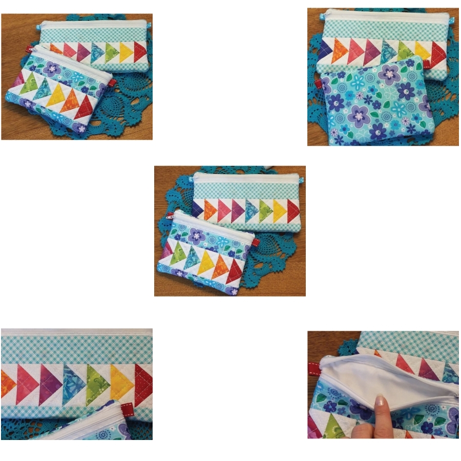 ITH Quilted Flying Geese Zipper Purses 